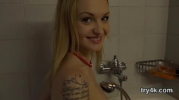 Innocent chick blows cock in pov and gets tight cunt penetrated