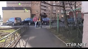 The erected and thick penis makes pussy begin squelching