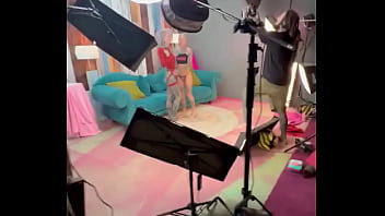 Posing in front of the camera with nahlu behind the hectop mundo you wanna know what we did next #