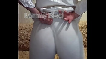 Horny brunette lammy pixel stripteases and shows off her gorgeous ass