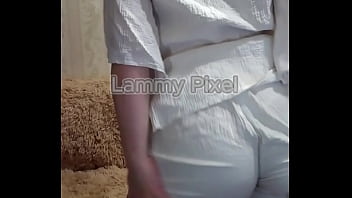 Horny brunette lammy pixel stripteases and shows off her gorgeous ass