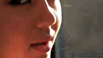 Amazing blonde teen giving blowjob outdoor