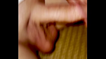 Close up solo male gets hard