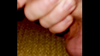 Close up solo male gets hard