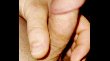 Close up solo male gets hard