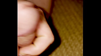 Close up solo male gets hard