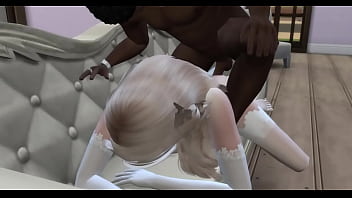 White girl and black guy fucking