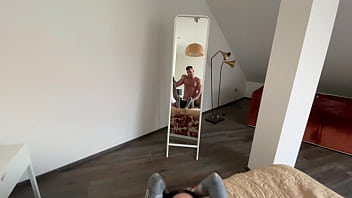 Fat cock sucker brunette gets facialized