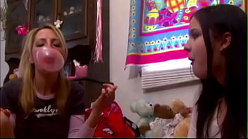 Marie madison blows bubbles with her girlfriend