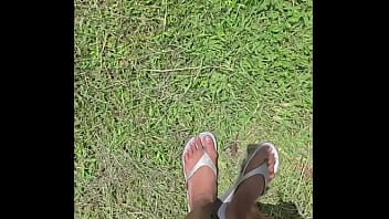 Stomping around the yard everything looks so small from up here