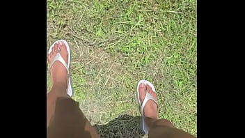 Stomping around the yard everything looks so small from up here