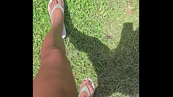 Stomping around the yard everything looks so small from up here