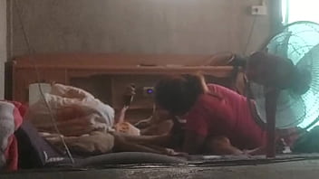 With friends when we are alone at home