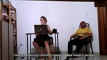 Secretary masturbates alone and then has sex with a client at the law reception