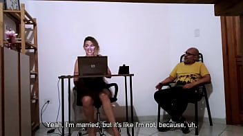 Secretary masturbates alone and then has sex with a client at the law reception