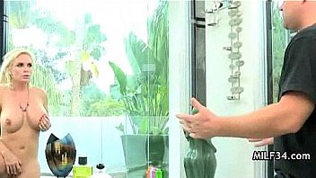 Horny big tit blonde milf nails a stud