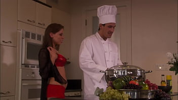 Haley paige's chef delivers hot snacks and gives her a hot beef injection