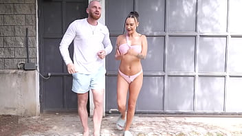 Monika fox's crazy sloppy blowjob on street with passerby