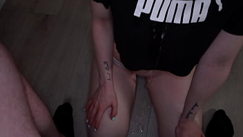 Thirsty little slut showered in piss