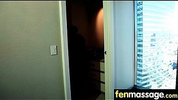 Deepthroat blowjob from big tits massage girl 27