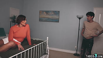 Big tits cougar stepmom wants her step sons big dick