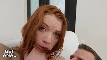 Redhead's ass stretched to the limit by monster cock