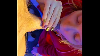 Cocksucking milf drops to knees for hard fuck until creampie