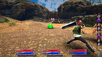 3dgirl in rpg world with huge tits and power hero