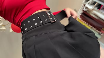 Trying on a new pair of heels