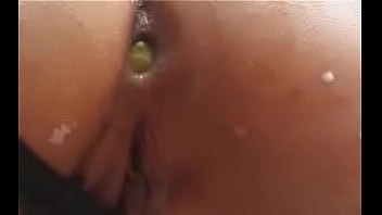 Object insertion pretty redhead inserts yellow plums ~25b