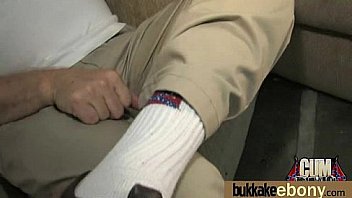 Ebony gets group cumshots 8