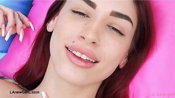 Alluring teen model naked close up