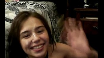 Young petite teen camgirl fucks older man