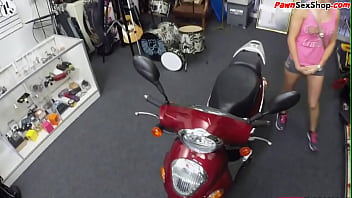 Very good looking milf gets it rough in a public pawnshop