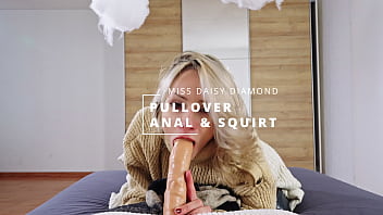 Squirting from anal in warm pullover