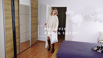 Squirting from anal in warm pullover