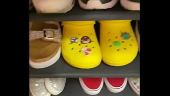 A sneak peek of my friends collection of shoes at my disposal