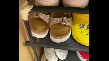 A sneak peek of my friends collection of shoes at my disposal