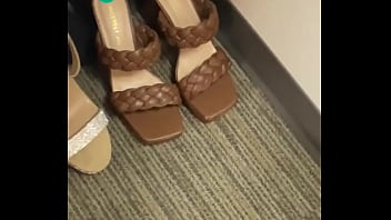 A sneak peek of my friends collection of shoes at my disposal