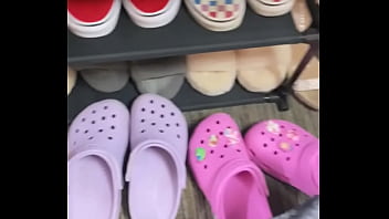 A sneak peek of my friends collection of shoes at my disposal