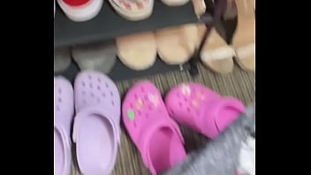 A sneak peek of my friends collection of shoes at my disposal