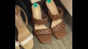 A sneak peek of my friends collection of shoes at my disposal