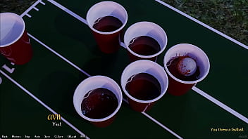 Being a dik #187 18 year old brunette loses in strip pong and becomes completely nude at the college party