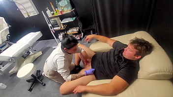 I was in waiting room and then mrs stylist come to me and suck my dick it was awsome