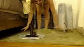 Busty hottie riding big black toy huge squirt