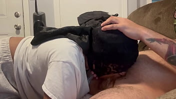 Facefuck and rimming with chocolate syrup interracial