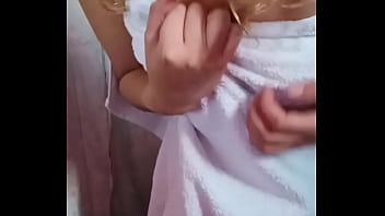 Your virtual blonde latina girlfriend wants to show you what she has under the towel