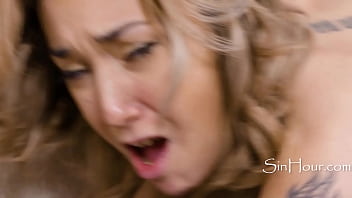 Hazel eyed blonde stares at you while getting railed