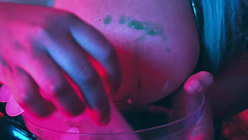 Morrigan and the substance latex pantyhose stuffing and foot fetish