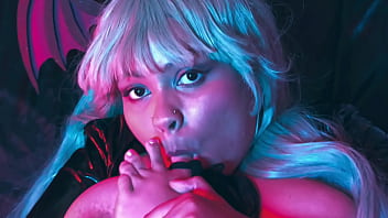 Morrigan and the substance latex pantyhose stuffing and foot fetish